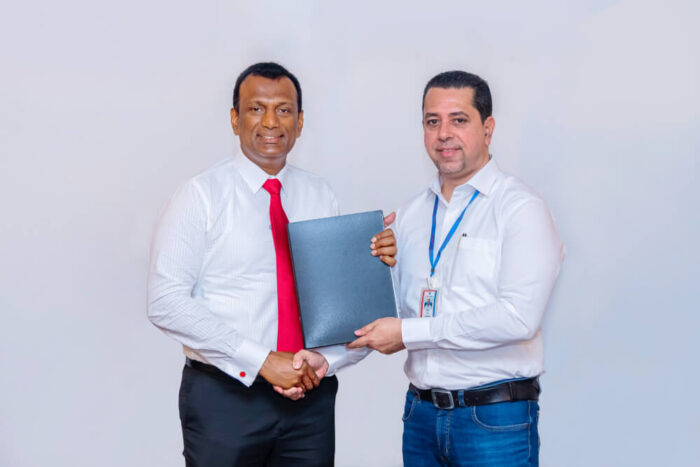 MOU Signing – Mr. Hasith Prematillake of Fentons and Mr. Mark Muller of Crystal Martin Ceylon (Private) Ltd