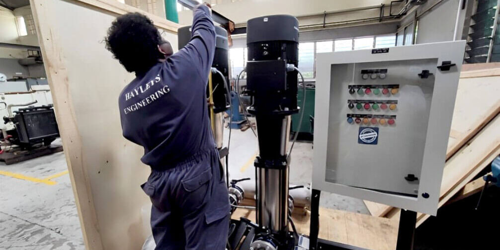 Official Service Partner, Hayleys Aventura servicing a Grundfos machine (1)