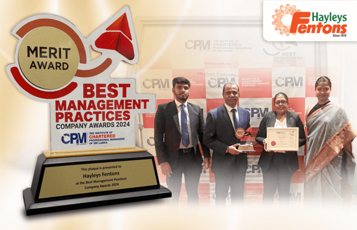 Hayleys Fentons Wins Merit Award at Best Management Practices Company Awards 2024