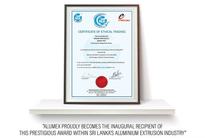 ‘Certificate of Ethical Trading’ – Alumex PLC ‘Certificate of Ethical Trading’ - Alumex PLC